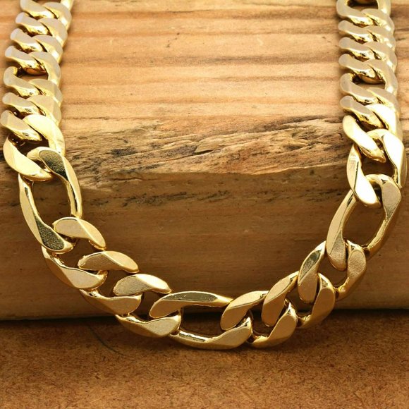 14k Gold 12mm 24" Figaro Link Chain - Picture 2 of 2